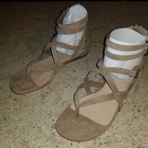 Strappy Faux Suede Sandals